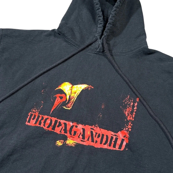 Vintage Y2K Propagandhi De Omnibus Disputandum Plague Doctor Hoodie Mens Medium - Picture 3 of 7